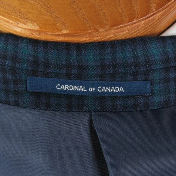 Cardinal of Canada NWT 100% Wool Sport Coat Size 44R US In Blues w/ Teal Plaid